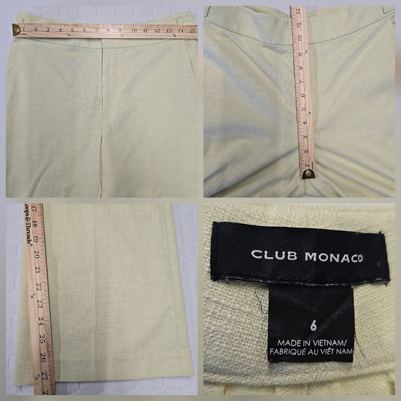 Club Monaco Yellow Textured Blazer & Matching Bootcut Crop Trousers Suit Set 6 - Picture 11 of 14